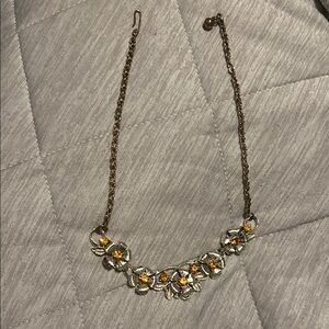 Gold and Silver Floral Necklace